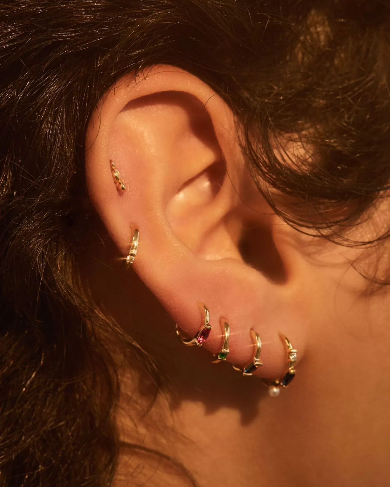 Pamela Love 6Mm Floating Stone Huggie | Women Piercing Jewelry