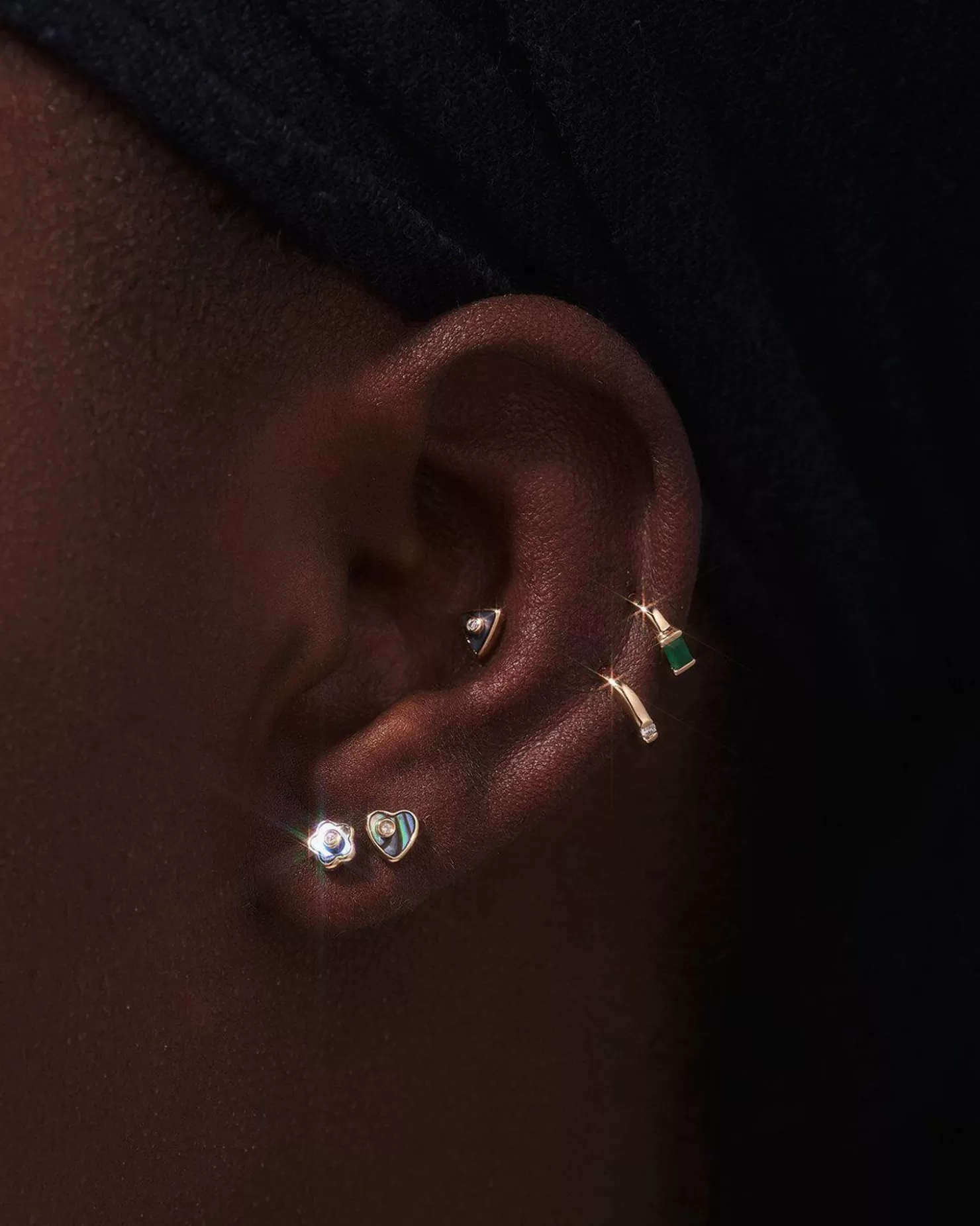 Pamela Love 6Mm Floating Stone Huggie | Women Piercing Jewelry