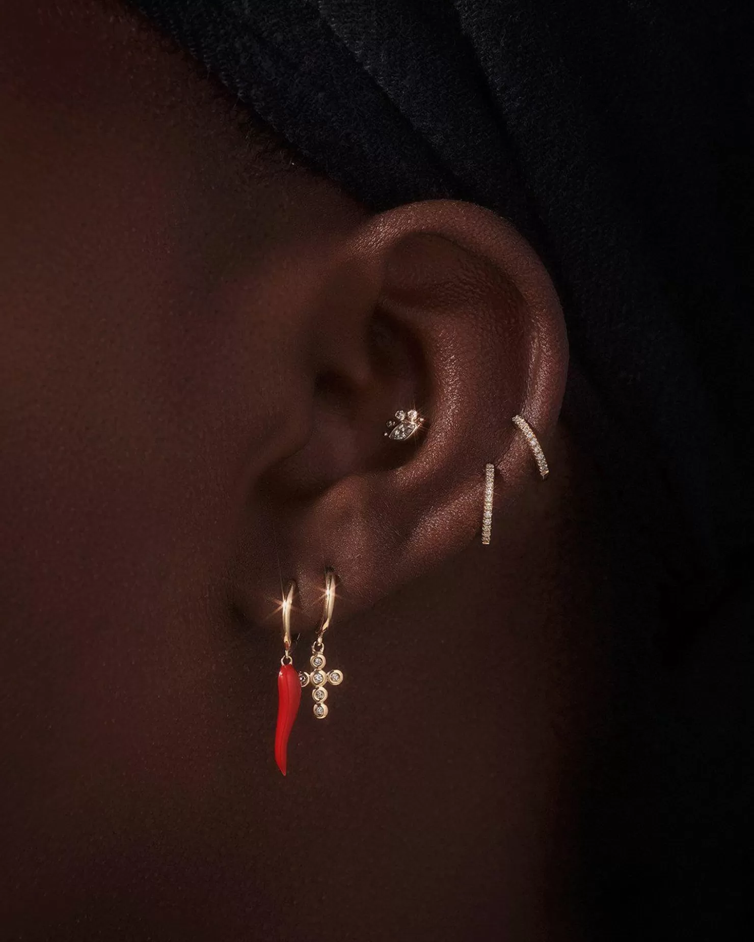 Pamela Love Cross Cluster Huggie | Women Earrings