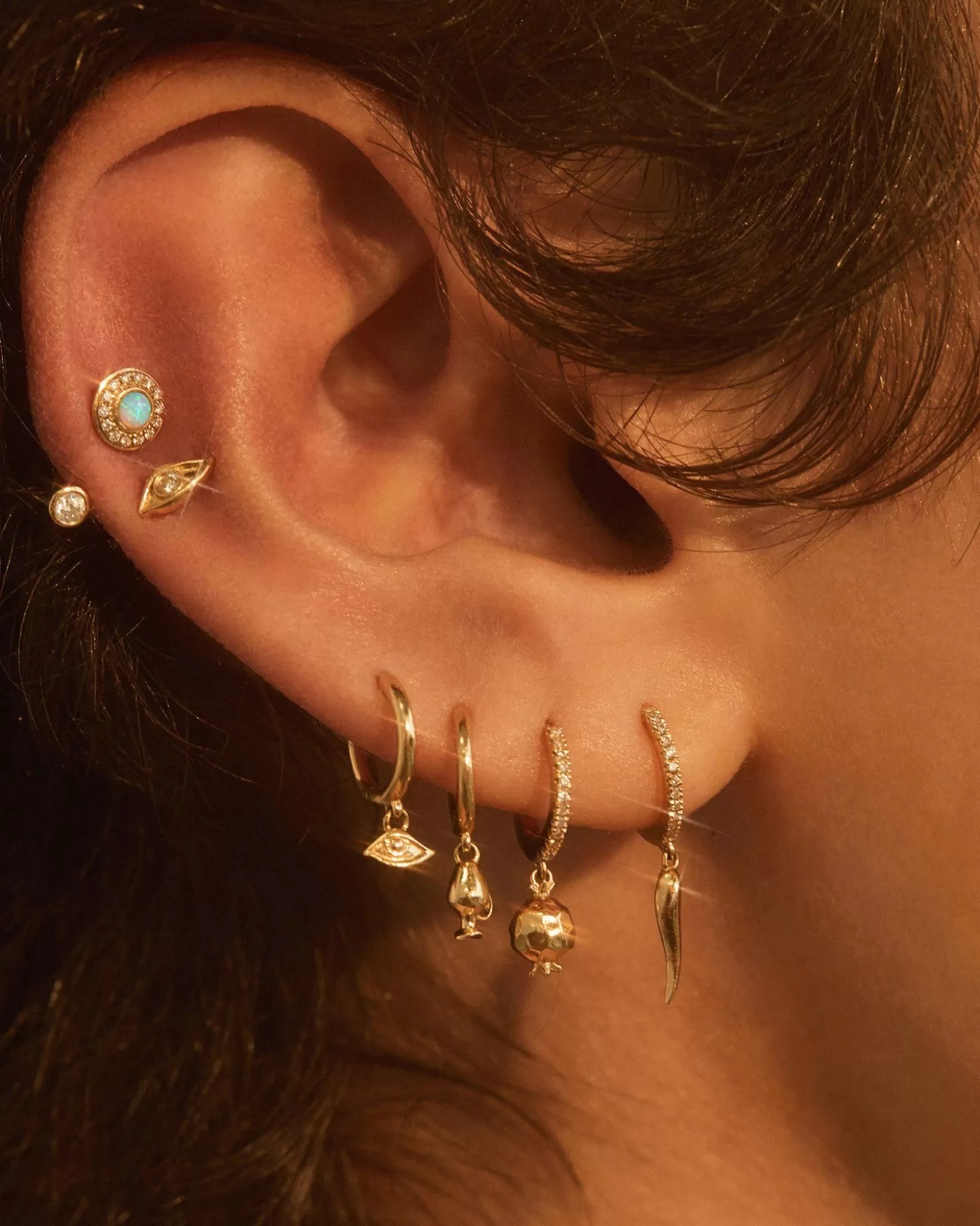 Pamela Love Pomegranate Pave Huggie | Women Piercing Jewelry